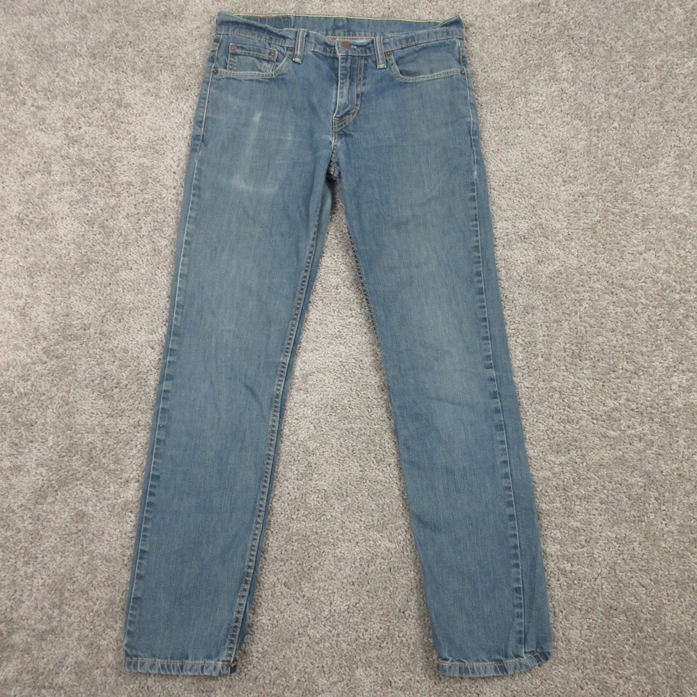 Levis Jeans Mens 30x29 (Tag 30x32) Blue 511 Slim Straight Faded Flex Denim Pants